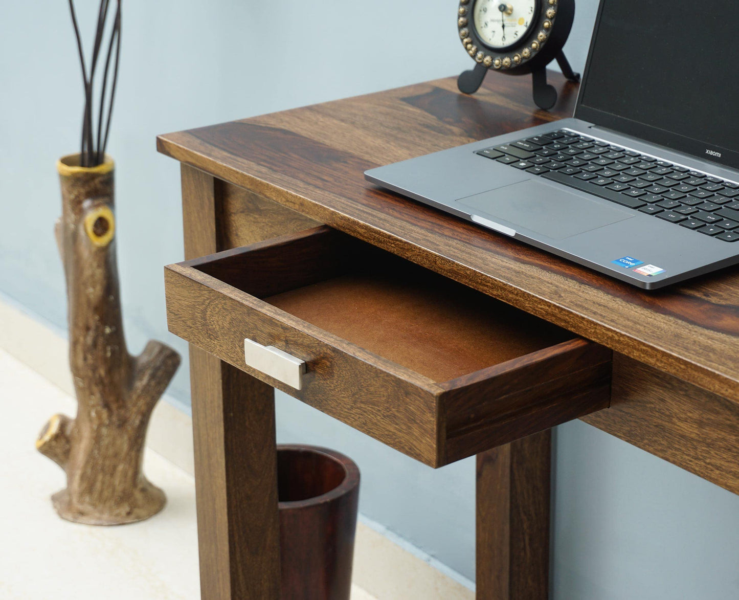 Rukmaajee Sheesham Wood One Drawer Study Table | Wooden Laptop &