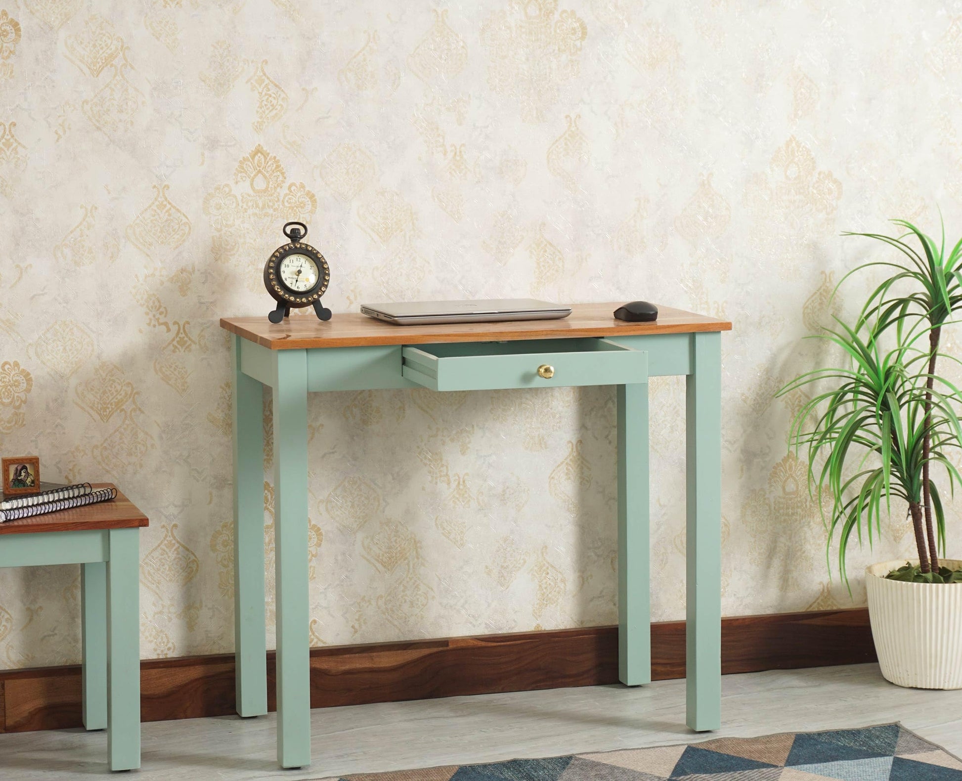 Rukmaajeee Sheesham Wood One Drawer Study Table | Wooden Laptop &