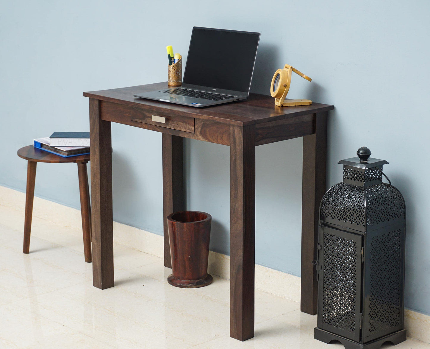 Rukmaajeee Sheesham Wood One Drawer Study Table | Wooden Laptop &