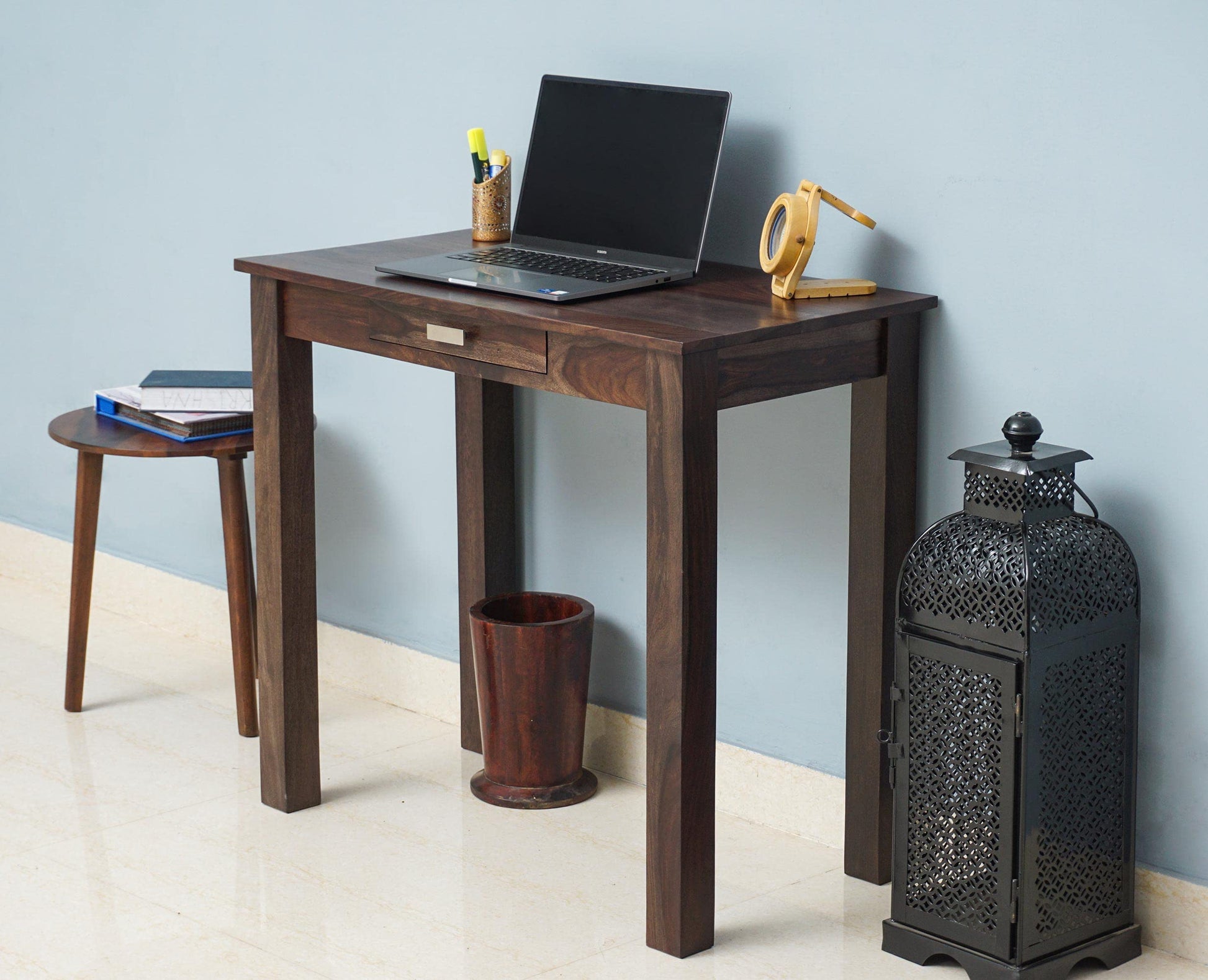 Rukmaajeee Sheesham Wood One Drawer Study Table | Wooden Laptop &