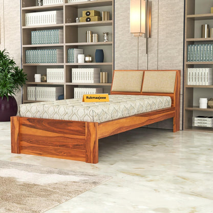 Rukmaajeee Solid Sheesham Wood Single Bed with 2 Drawers | Wooden Bed