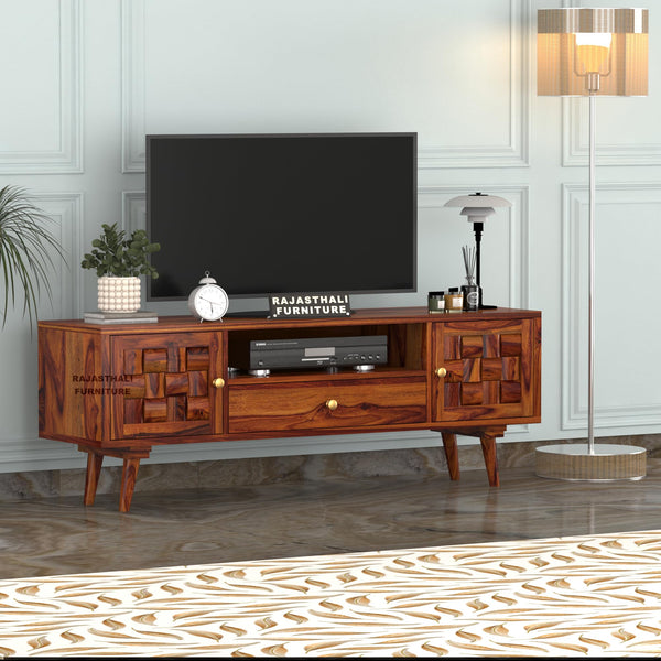 Rukmaajee Sheesham Wood TV Unit for Living Room | TV Table Wooden