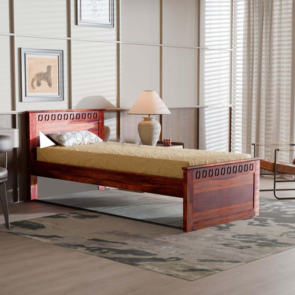 Rukmaajee Solid Sheesham Wood Single Bed for Your Home Luxury Single