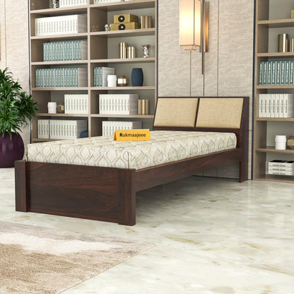Rukmaajeee Solid Sheesham Wood Single Bed with 2 Drawers | Wooden Bed
