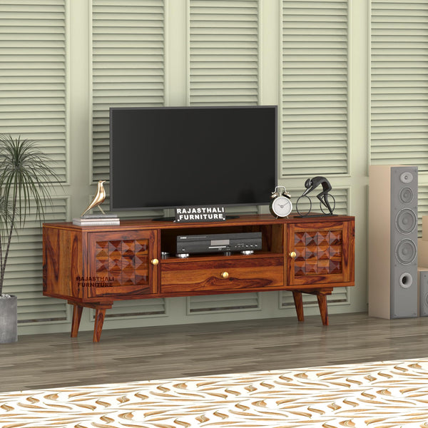 Rukmaajee Sheesham Wood TV Unit for Living Room | TV Table Wooden