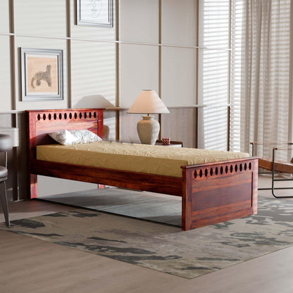 Rukmaajee Solid Sheesham Wood Single Bed for Your Home Sheesham Wood