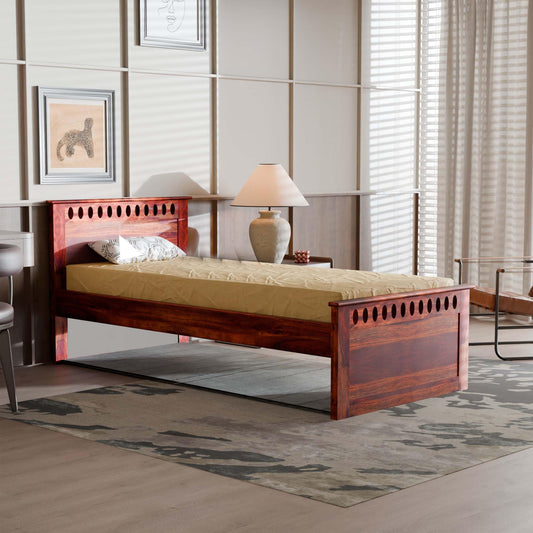 Rukmaajee Solid Sheesham Wood Single Bed for Your Home Sheesham Wood