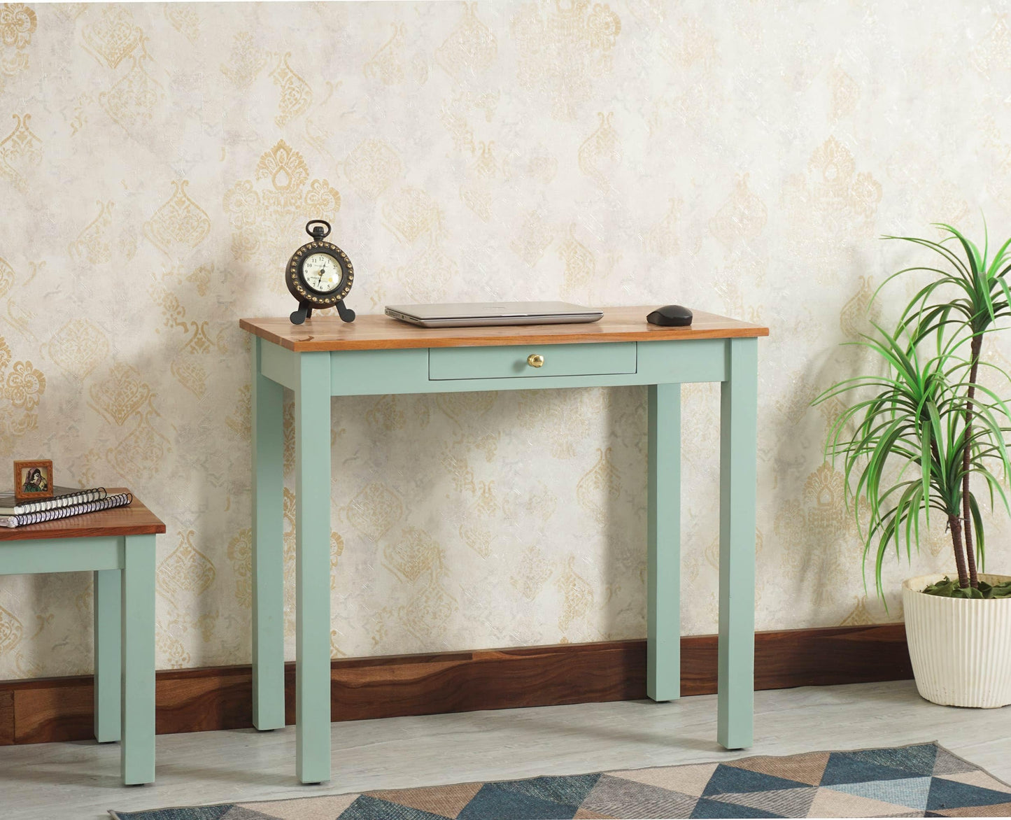 Rukmaajeee Sheesham Wood One Drawer Study Table | Wooden Laptop &