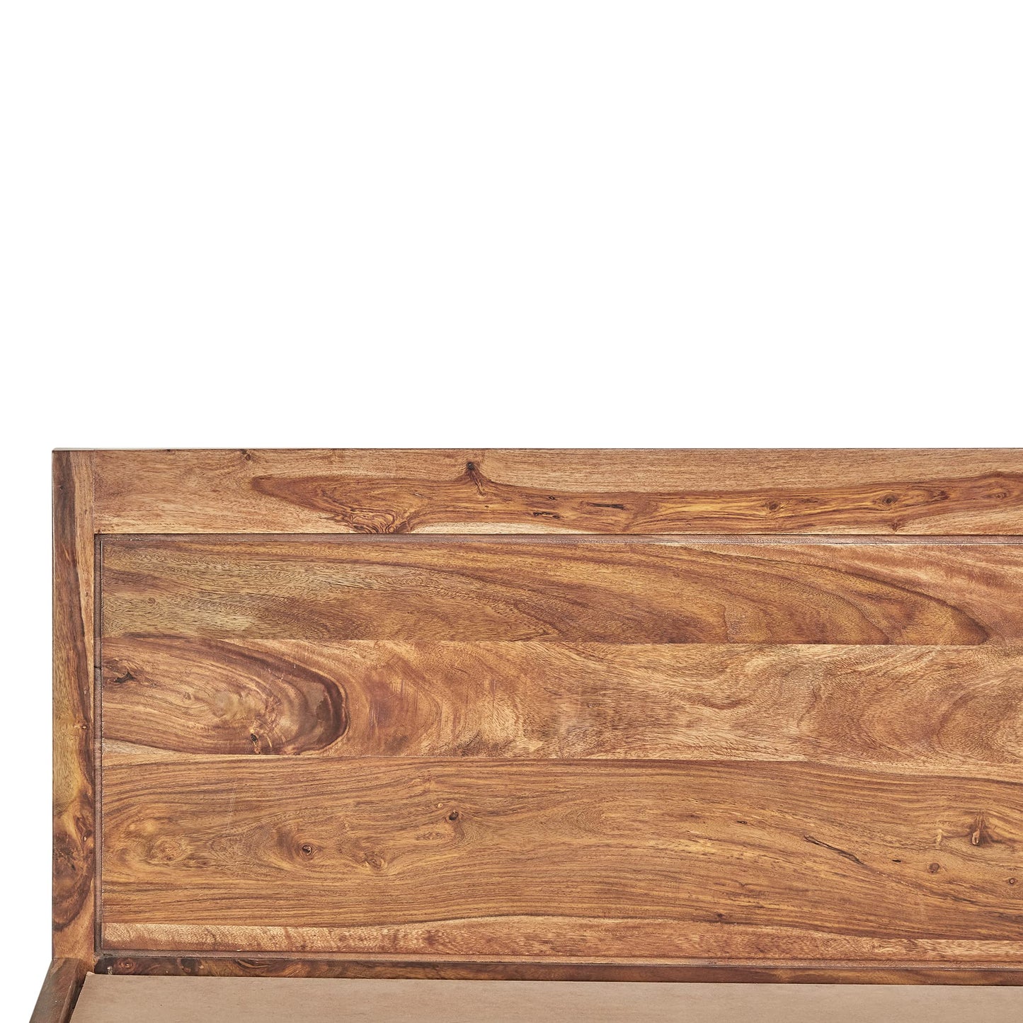 Rukmaajeee Solid Sheesham Wood King Size Bed Without Storage | Wooden